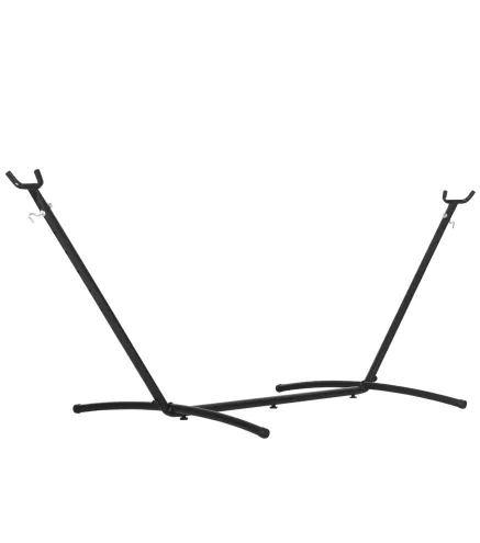 Soporte para Hamaca de Metal Ajustable y Resistente para Interior y Exterior 290x117x108 cm Negro