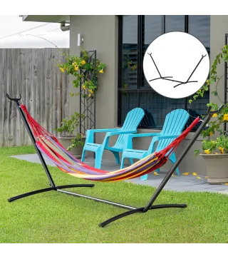 Soporte para Hamaca de Metal Ajustable y Resistente para Interior y Exterior 290x117x108 cm Negro