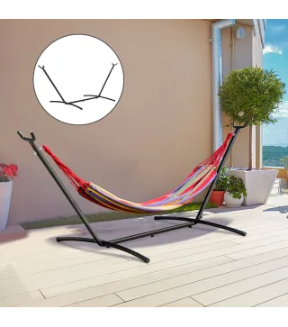 Soporte para Hamaca de Metal Ajustable y Resistente para Interior y Exterior 290x117x108 cm Negro