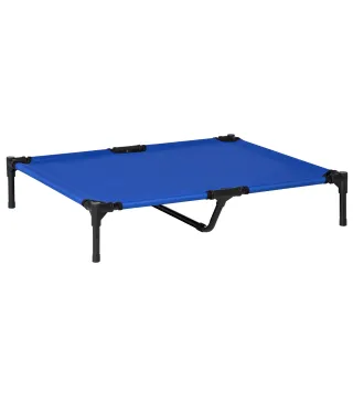 Cama Elevada para Perros Refrescante y Transpirable Cama para Perros Grandes 92x76x18 cm para Interior Exterior Azul