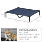 Cama Elevada para Perros Refrescante y Transpirable Cama para Perros Grandes 92x76x18 cm para Interior Exterior Azul
