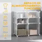 Armario Modular Plástico Estantería 6 Cubos Ropero Zapatero Aparador Combinado Pegatinas Adhesivas Decorativas Ropero Zapatero C
