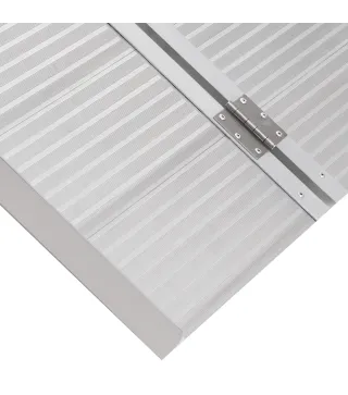 Rampa para Sillas de Ruedas Plegable 91 cm Carga 270 kg Rampa Portátil de Aluminio con Bordes de Seguridad Plata