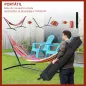 Hamaca con Soporte de Acero con Altura Ajustable en 6 Niveles y Bolsa de Transporte Carga 120 kg 200x150 cm Multicolor