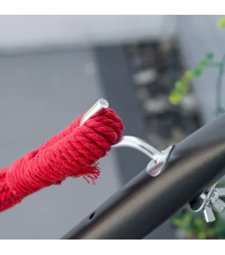 Hamaca con Soporte de Acero con Altura Ajustable en 6 Niveles y Bolsa de Transporte Carga 120 kg 200x150 cm Multicolor