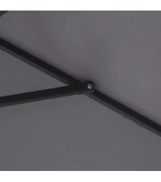 Sombrilla de Jardín, Ø260x235 cm, Parasol de Jardín Reclinable con Manivela, Poste Desmontable de Aluminio y 6 Varillas de Metal