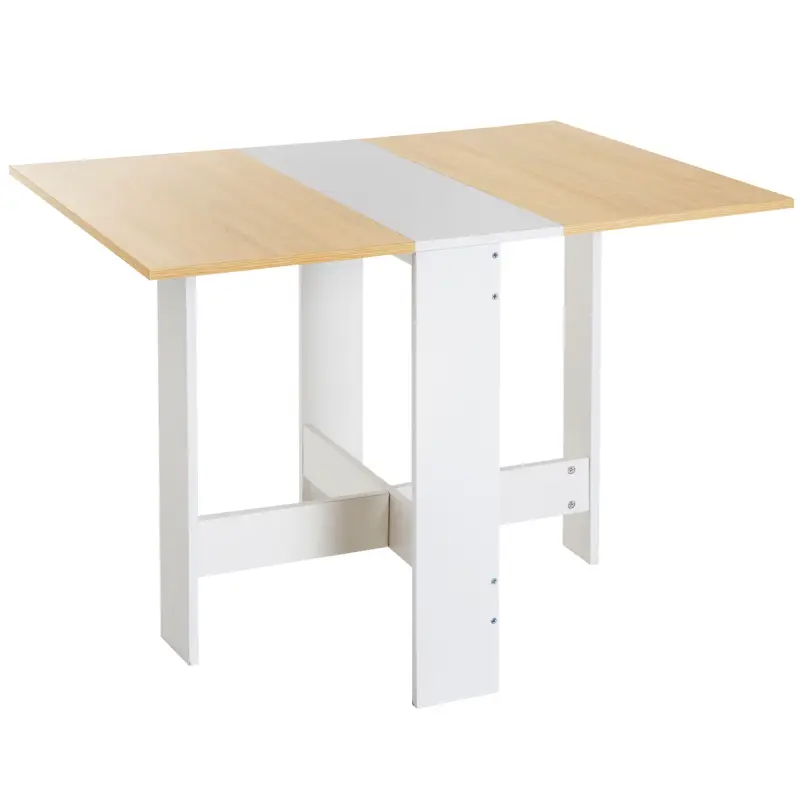 Mesa Plegable de Comedor Mesa Auxiliar de Cocina con Alas Abatibles Ahorra Espacio Diseño Moderno 103x76x73,5cm Madera