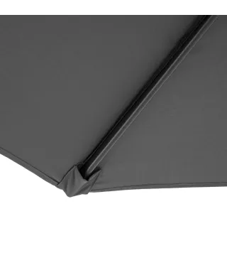 Sombrilla de Jardín Ø295 cm Parasol Excéntrico Inclinable con Manivela Base Cruzada y Soporte de Acero Gris