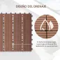 Set de 11 Piezas Baldosas de Exterior 30x30 cm 1 m² Antideslizantes y Resistentes al Clima de Fácil Instalación Marrón