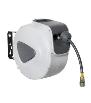 Carrete de Manguera de Aire Comprimido Automático de 20 m Conector de 1/4'' BSP Soporte para Pared Giratorio 180° Gris