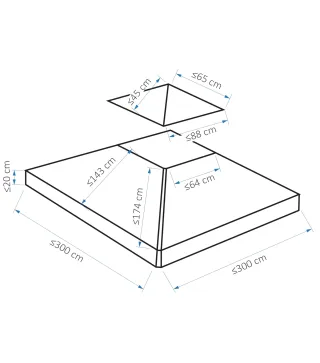 Techo Reemplazo para Carpa 3x3 m Pabellón de Poliéster para Jardín Terraza Aire Libre Exterior - Color Crema