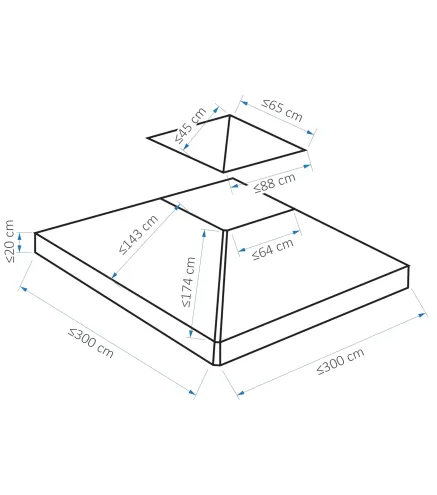 Techo Reemplazo para Carpa 3x3 m Pabellón de Poliéster para Jardín Terraza Aire Libre Exterior - Color Crema