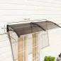 Marquesina para Puertas y Ventanas 195x75 cm con Paneles de Policarbonato Barras de Aluminio Marrón