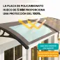 Marquesina para Puertas y Ventanas 195x75 cm con Paneles de Policarbonato Barras de Aluminio Marrón