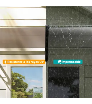 Marquesina para Puertas y Ventanas 195x75 cm con Paneles de Policarbonato Barras de Aluminio Marrón
