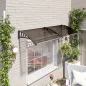 Marquesina para Puertas y Ventanas 195x75 cm con Paneles de Policarbonato Barras de Aluminio Marrón