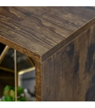 Librería de 3 Niveles Estantería para Libros con 6 Cubos de Almacenaje para Estudio 65,5x30x97,5 cm Marrón Rústico