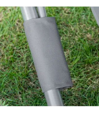 Tumbona Doble con Toldo Ajustable Tumbona de Jardín para 2 Personas con Cojines y 2 Ruedas 200x175x134 cm Gris