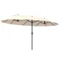 Sombrilla Doble para Jardín 460x270x240 cm Parasol Anti UV con Manivela para Exterior Patio Terraza Piscina Color Beige