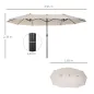 Sombrilla Doble para Jardín 460x270x240 cm Parasol Anti UV con Manivela para Exterior Patio Terraza Piscina Color Beige