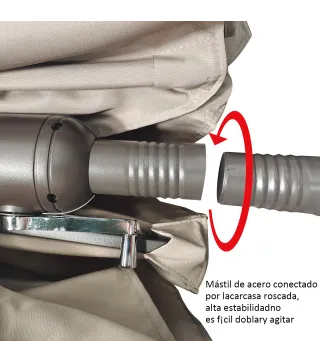 Sombrilla Doble para Jardín 460x270x240 cm Parasol Anti UV con Manivela para Exterior Patio Terraza Piscina Color Beige