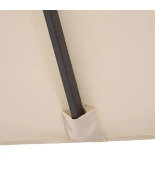 Sombrilla Doble para Jardín 460x270x240 cm Parasol Anti UV con Manivela para Exterior Patio Terraza Piscina Color Beige