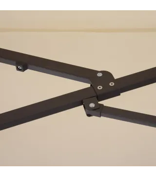 Sombrilla Doble para Jardín 460x270x240 cm Parasol Anti UV con Manivela para Exterior Patio Terraza Piscina Color Beige