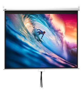 Pantalla de Proyección Manual 100 Pulgadas Formato 4:3/16:9 para Interior y Exterior Cine en Casa Patio Blanco