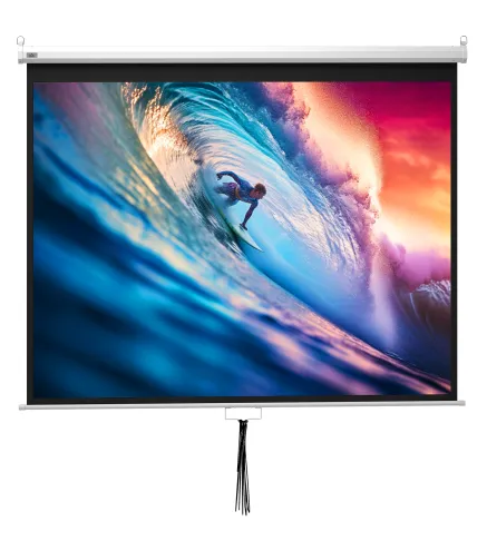 Pantalla de Proyección Manual 100 Pulgadas Formato 4:3/16:9 para Interior y Exterior Cine en Casa Patio Blanco