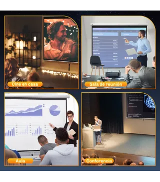 Pantalla de Proyección Manual 100 Pulgadas Formato 4:3/16:9 para Interior y Exterior Cine en Casa Patio Blanco