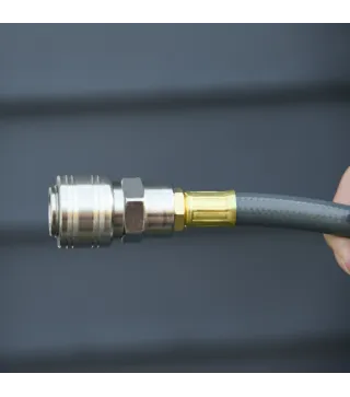 Carrete de Manguera de Aire Comprimido Automático de 10 m Conector de 1/4'' BSP Soporte para Pared Giratorio 180° Gris