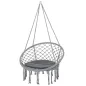 Silla Colgante Redondo de Ø60 cm Silla Hamaca Columpio con Cojín y Cuerda de Algodón para Interior y Exterior Carga 120 kg 80x80