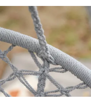 Silla Colgante Redondo de Ø60 cm Silla Hamaca Columpio con Cojín y Cuerda de Algodón para Interior y Exterior Carga 120 kg 80x80