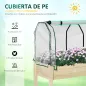 Huerto Urbano Elevado de Madera 121x55x117 cm con Cubierta de Protección Mesa de Jardinera para Cultivo Flores Vegetales en Jard