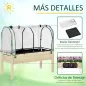 Huerto Urbano Elevado de Madera 121x55x117 cm con Cubierta de Protección Mesa de Jardinera para Cultivo Flores Vegetales en Jard