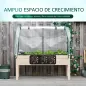 Huerto Urbano Elevado de Madera 121x55x117 cm con Cubierta de Protección Mesa de Jardinera para Cultivo Flores Vegetales en Jard