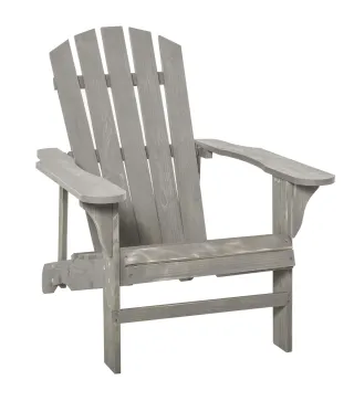 Silla de Jardín Adirondack Asiento Extra Ancho Carga 150 kg para Patio Terraza Balcón 78x89x88 cm Gris Claro