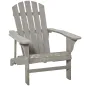 Silla de Jardín Adirondack Asiento Extra Ancho Carga 150 kg para Patio Terraza Balcón 78x89x88 cm Gris Claro