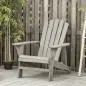Silla de Jardín Adirondack Asiento Extra Ancho Carga 150 kg para Patio Terraza Balcón 78x89x88 cm Gris Claro