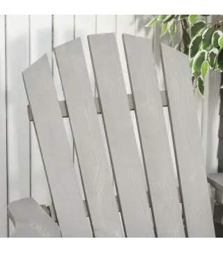 Silla de Jardín Adirondack Asiento Extra Ancho Carga 150 kg para Patio Terraza Balcón 78x89x88 cm Gris Claro
