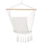 Silla Colgante con Borlas Carga 120 kg Silla Columpio de Algodón Estilo Moderno para Interior y Exterior Blanco