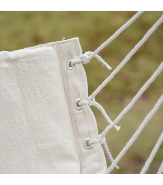 Silla Colgante con Borlas Carga 120 kg Silla Columpio de Algodón Estilo Moderno para Interior y Exterior Blanco