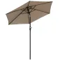 Sombrilla de Jardín Ø230x216 cm Parasol Basculante con Apertura Manual Impermeable para Patio Piscina Caqui