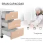 Cajonera de Oficina con Ruedas Mueble Archivador con 3 Cajones Cajonera para Escritorio Estudio 40x50x57,5 cm Roble y Blanco
