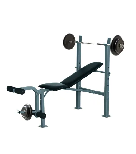 Banco de Musculación Banco de Pesas Maquina de Fitness Entrenar Musculos 165x68x114cm con Respaldo Regulable Espuma