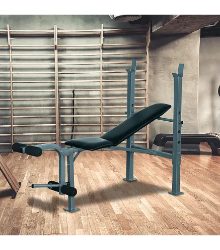 Banco de Musculación Banco de Pesas Maquina de Fitness Entrenar Musculos 165x68x114cm con Respaldo Regulable Espuma