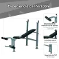 Banco de Musculación Banco de Pesas Maquina de Fitness Entrenar Musculos 165x68x114cm con Respaldo Regulable Espuma