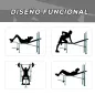 Banco de Musculación Banco de Pesas Maquina de Fitness Entrenar Musculos 165x68x114cm con Respaldo Regulable Espuma