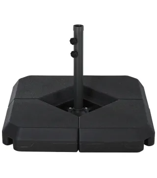 Base para Sombrilla de Ø48 mm con 4 Pesos Rellenables de Agua o Arena de 60L Soporte de Sombrilla en Forma de Cruz con Tubo de A