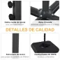 Base para Sombrilla de Ø48 mm con 4 Pesos Rellenables de Agua o Arena de 60L Soporte de Sombrilla en Forma de Cruz con Tubo de A